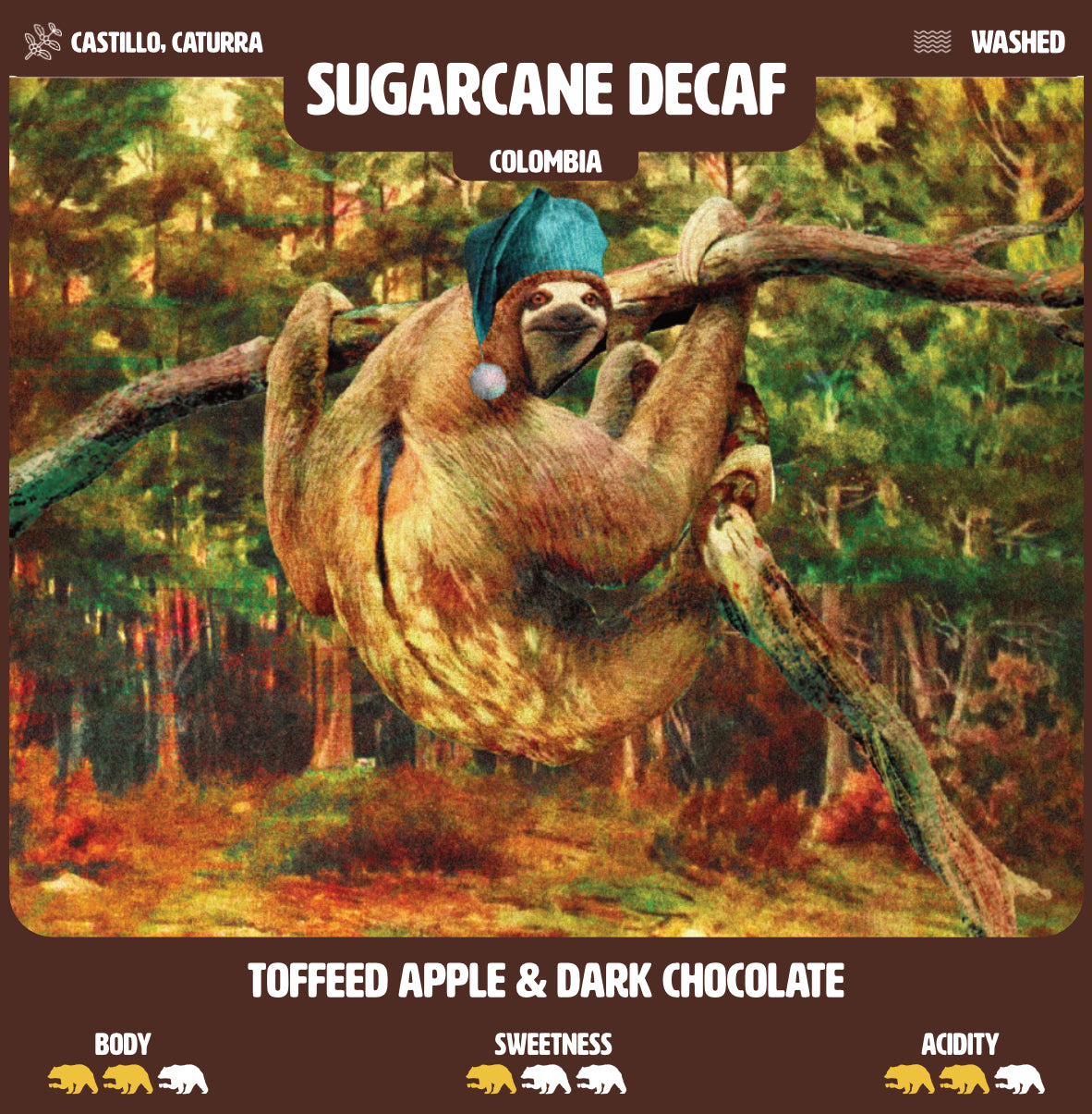 Organic Colombian decaf specialty coffee roasted in Bruges by Dees Koffiebranders